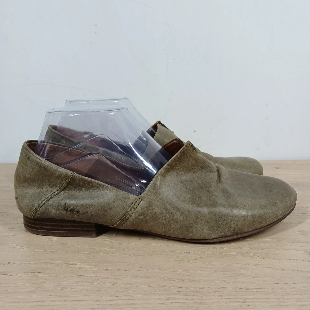 b.o.c. Loafers Womens 10M Olive Leather Slip On Comfort Casual Wear Style - Picture 5 of 10